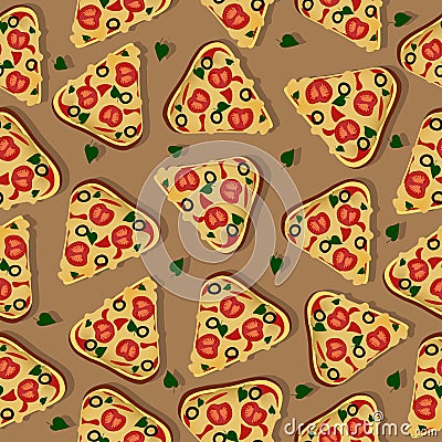 Pattern delicious fast food pizza margarita Stock Photo